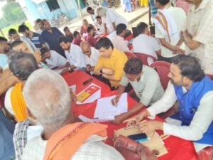 खड़हारा पंचायत में जमाबंदी सुधार पंजीकरण शिविर का आयोजन।